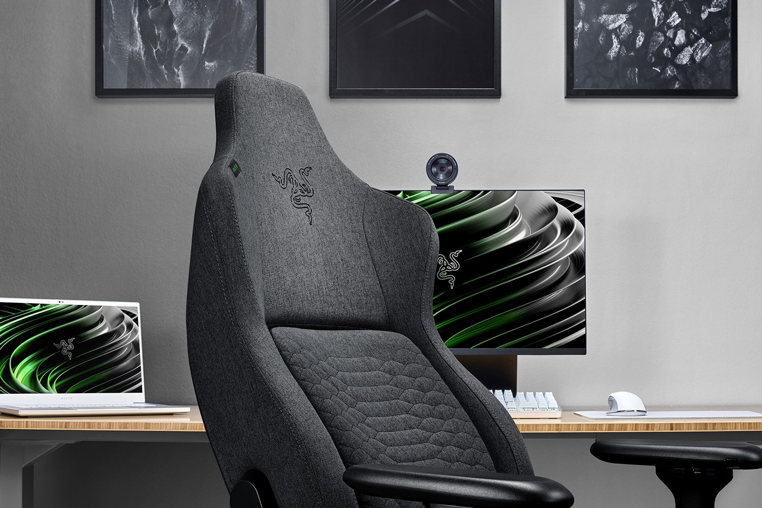 Razer Iskur Dark Gray Fabric - Купить геймерское кресло с тканевой обивкой  на Razer.ru